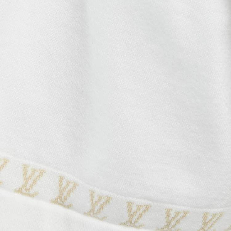 مملوكة مسبقًا Louis Vuitton White Marque L.Vuitton Déposée Intarsia Cotton T-Shirt 4L