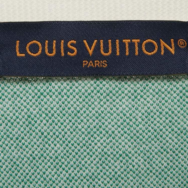 Pre Owned Louis Vuitton Green/White Damier Cotton T-Shirt 4L