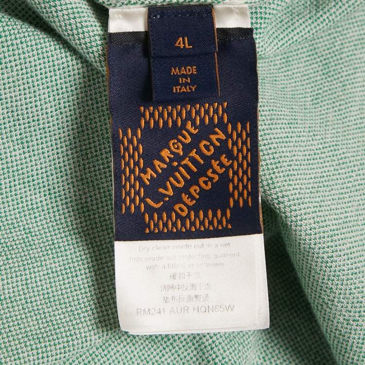 Pre Owned Louis Vuitton Green/White Damier Cotton T-Shirt 4L