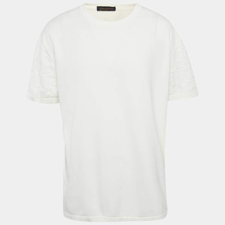 مملوكة مسبقًا Louis Vuitton White Monogram Gradient Sleeve Cotton T-Shirt 4L