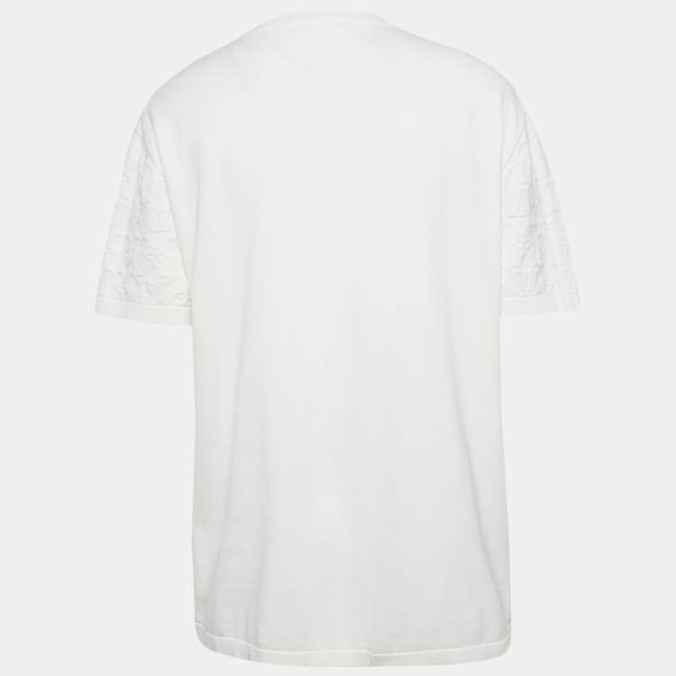 مملوكة مسبقًا Louis Vuitton White Monogram Gradient Sleeve Cotton T-Shirt 4L
