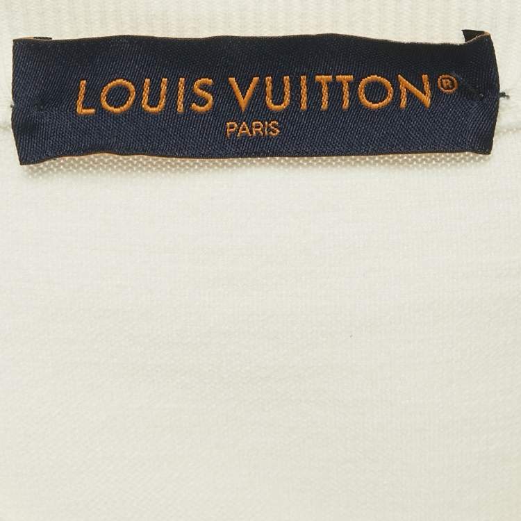 مملوكة مسبقًا Louis Vuitton White Monogram Gradient Sleeve Cotton T-Shirt 4L