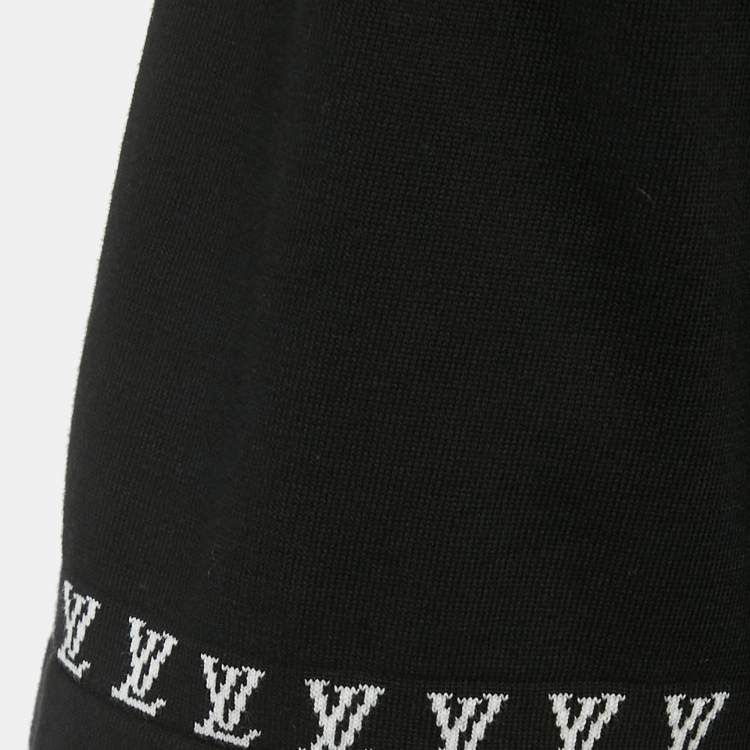 Pre Owned Louis Vuitton Black Marque L.Vuitton Déposée Intarsia Cotton T-Shirt 4L