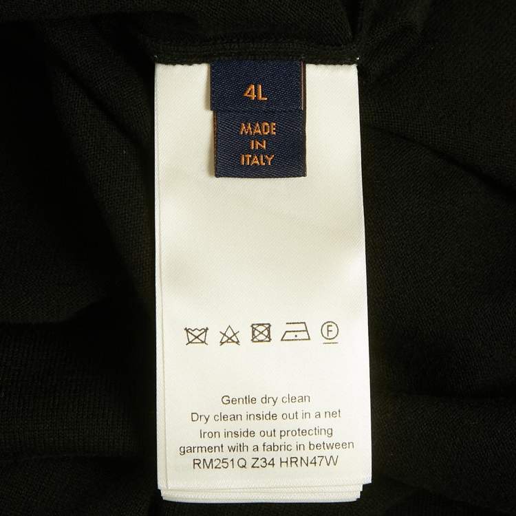 Pre Owned Louis Vuitton Black Marque L.Vuitton Déposée Intarsia Cotton T-Shirt 4L