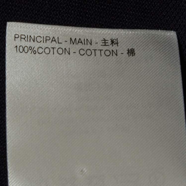 Pre Owned Louis Vuitton Blue Damier Pique Crew Neck T-Shirt 4L