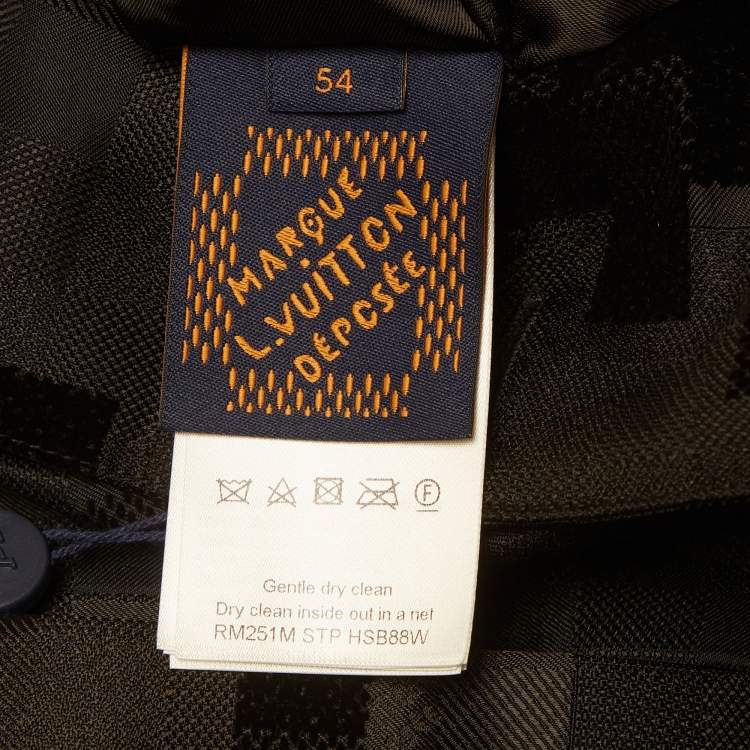 Pre Owned Louis Vuitton Marque L.Vuitton Deposee Black Velvet Chic Graphic Overshirt XXL