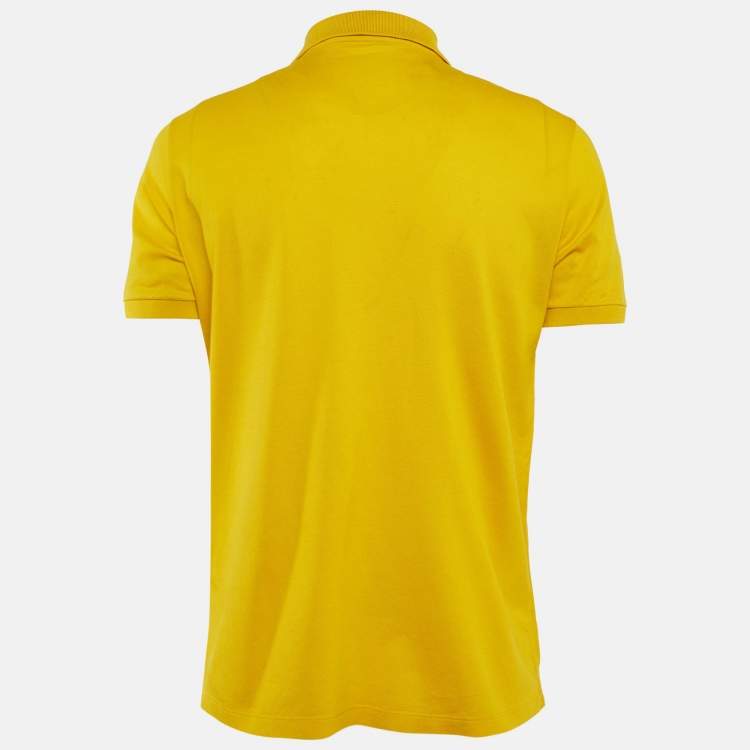 Pre Owned Louis Vuitton Yellow Pique Polo T-Shirt M