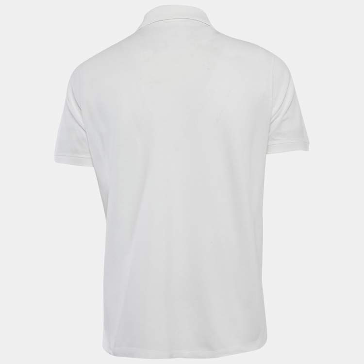 مملوكة مسبقًا Louis Vuitton White Pique Polo T-Shirt L
