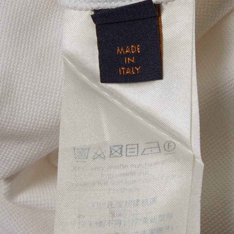 مملوكة مسبقًا Louis Vuitton White Pique Polo T-Shirt L