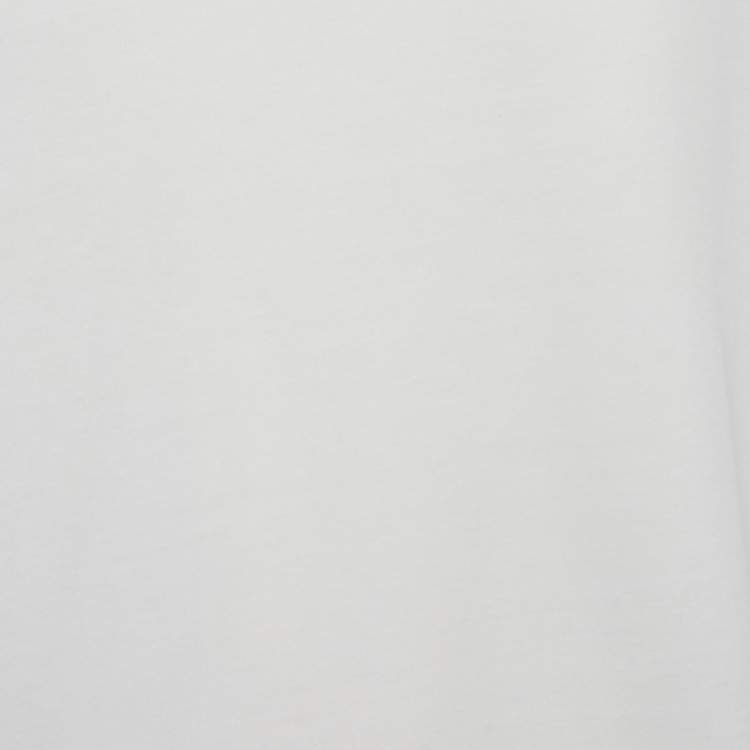 Pre Owned Louis Vuitton White Logo Neck Jersey Long Sleeve T-Shirt L