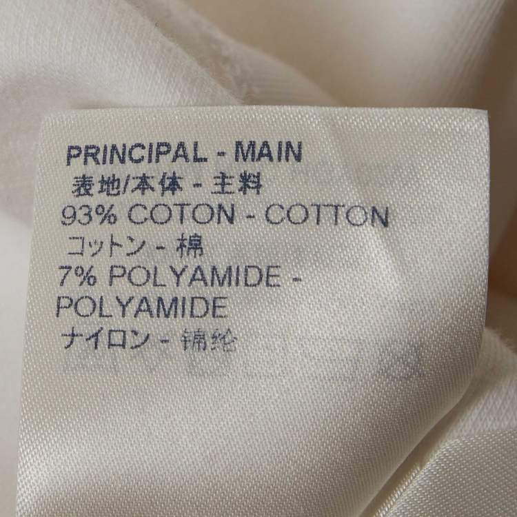 Pre Owned Louis Vuitton White Logo Neck Jersey Long Sleeve T-Shirt L