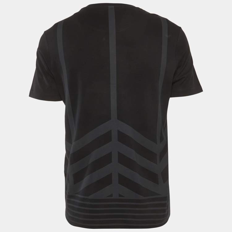 Pre Owned Louis Vuitton Black Check Jersey T-Shirt M