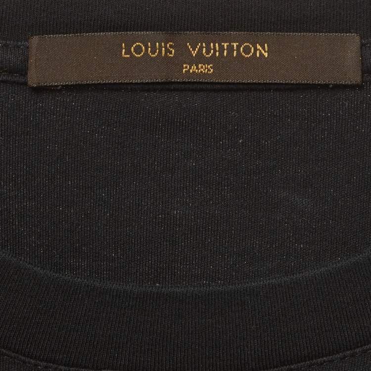 Pre Owned Louis Vuitton Black Check Jersey T-Shirt M