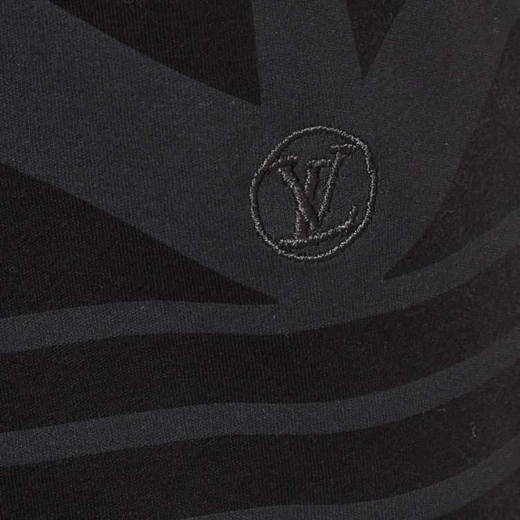 Pre Owned Louis Vuitton Black Check Jersey T-Shirt M