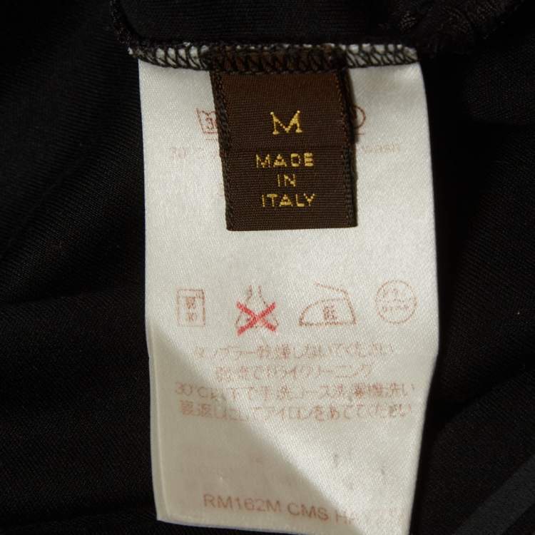 Pre Owned Louis Vuitton Black Check Jersey T-Shirt M