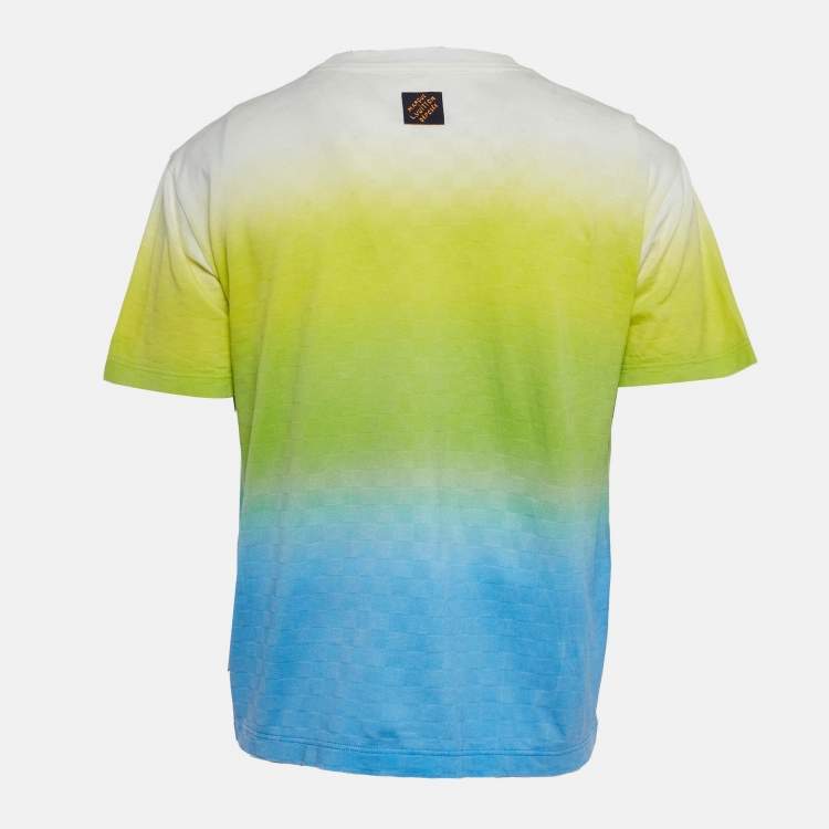 Pre Owned Louis Vuitton Multicolour Pique Damier Gradient T-Shirt M