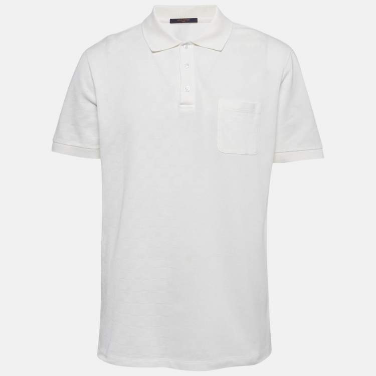 Pre Owned Louis Vuitton White Cotton Polo T-Shirt XL