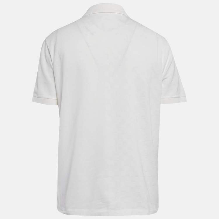 Pre Owned Louis Vuitton White Cotton Polo T-Shirt XL
