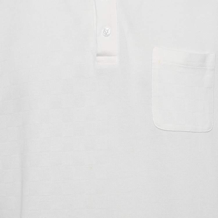 Pre Owned Louis Vuitton White Cotton Polo T-Shirt XL
