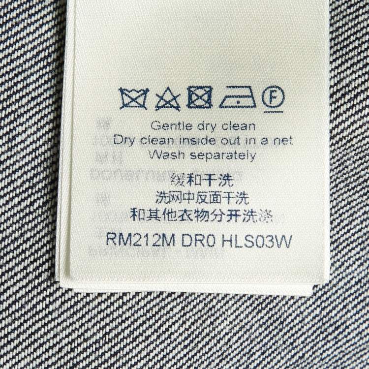 Pre Owned Louis Vuitton Blue Damier Salt Denim Short Sleeve Shirt L