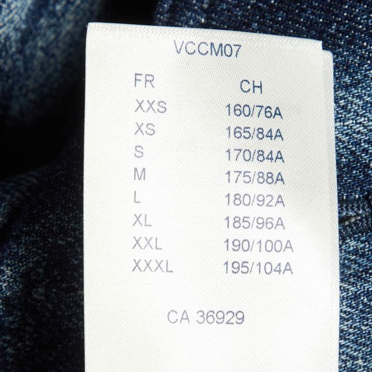 Pre Owned Louis Vuitton Blue Damier Salt Denim Short Sleeve Shirt L