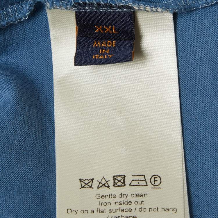 Pre Owned Louis Vuitton Blue LV Logo Classic T-Shirt XXL