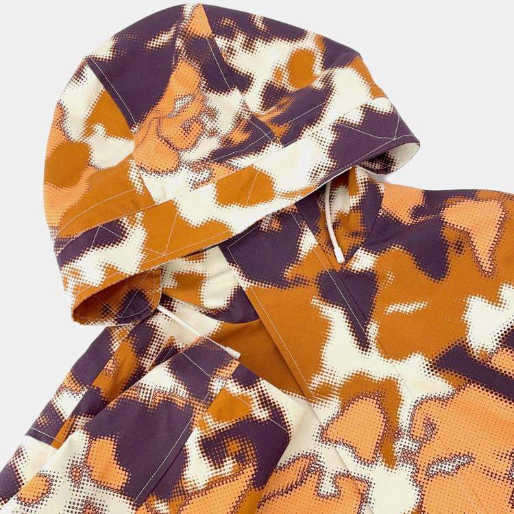 Pre Owned Louis Vuitton Camouflage Pattern Mountain Parka Size 50 Orange/Multicolor Cotton100%