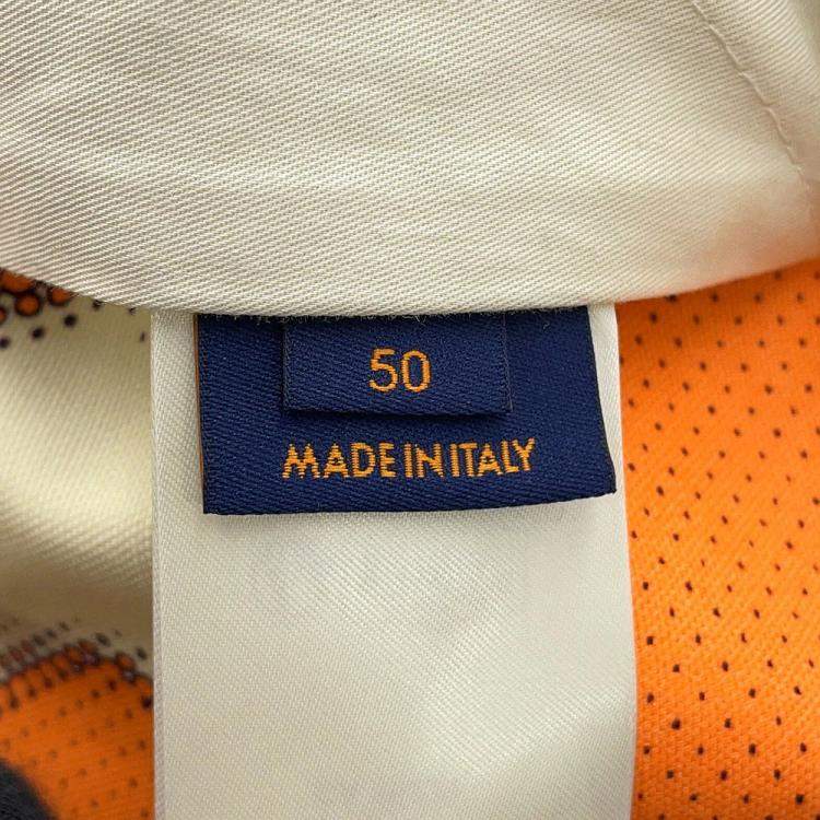 Pre Owned Louis Vuitton Camouflage Pattern Mountain Parka Size 50 Orange/Multicolor Cotton100%