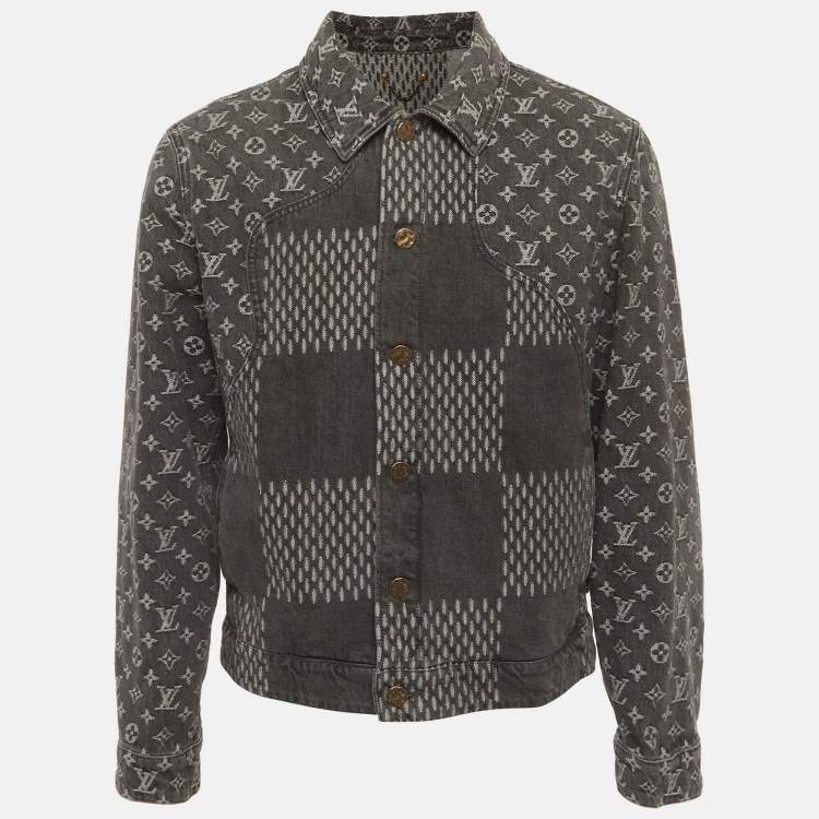 Pre Owned Louis Vuitton X Nigo Grey Denim Monogram Jacket M