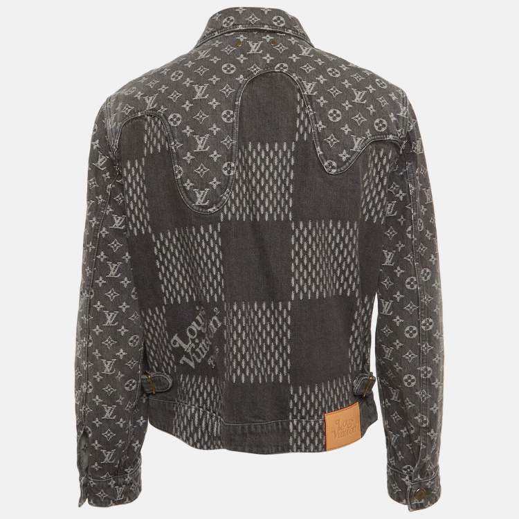 Pre Owned Louis Vuitton X Nigo Grey Denim Monogram Jacket M