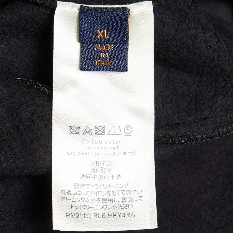 Pre Owned Louis Vuitton Black Circle Cut Monogram Cotton Hoodie XL