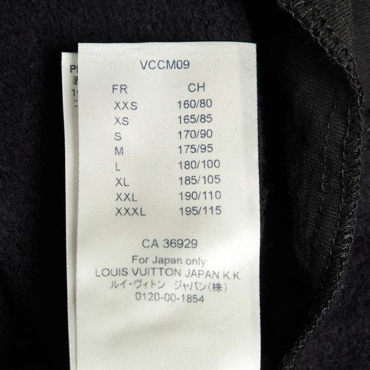Pre Owned Louis Vuitton Black Circle Cut Monogram Cotton Hoodie XL