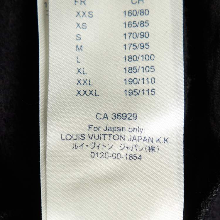 Pre Owned Louis Vuitton Black Circle Cut Monogram Cotton Hoodie XL