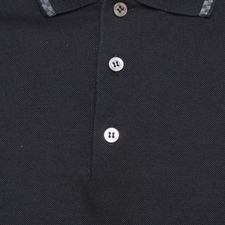 Pre Owned Louis Vuitton Black Cotton Polo T-Shirt XL