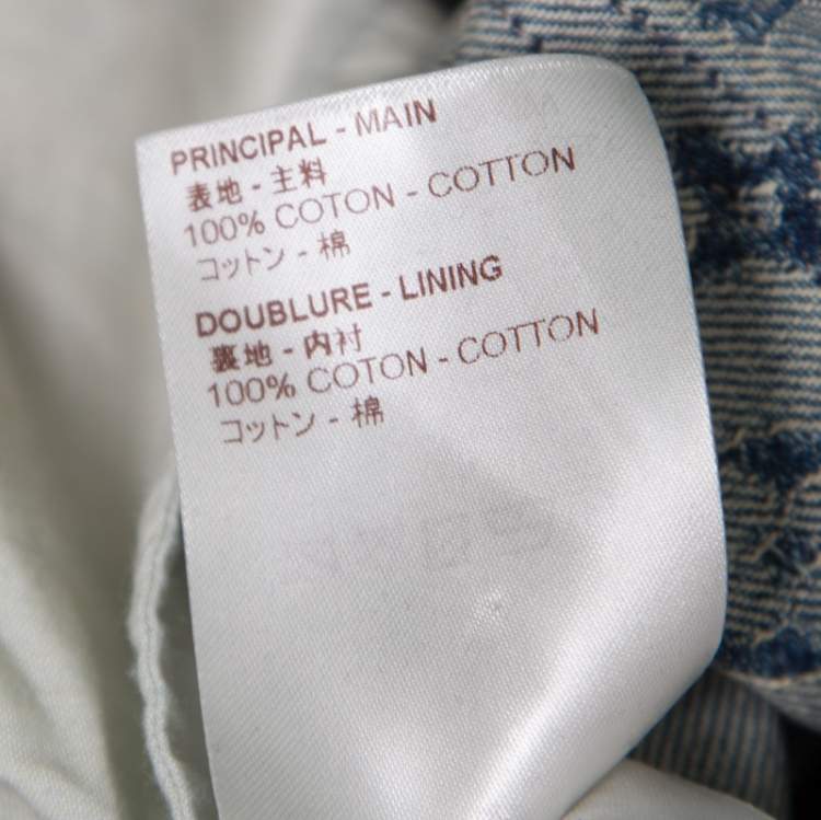 Pre Owned Louis Vuitton x Supreme Indigo Monogram Jacquard Denim Overalls S