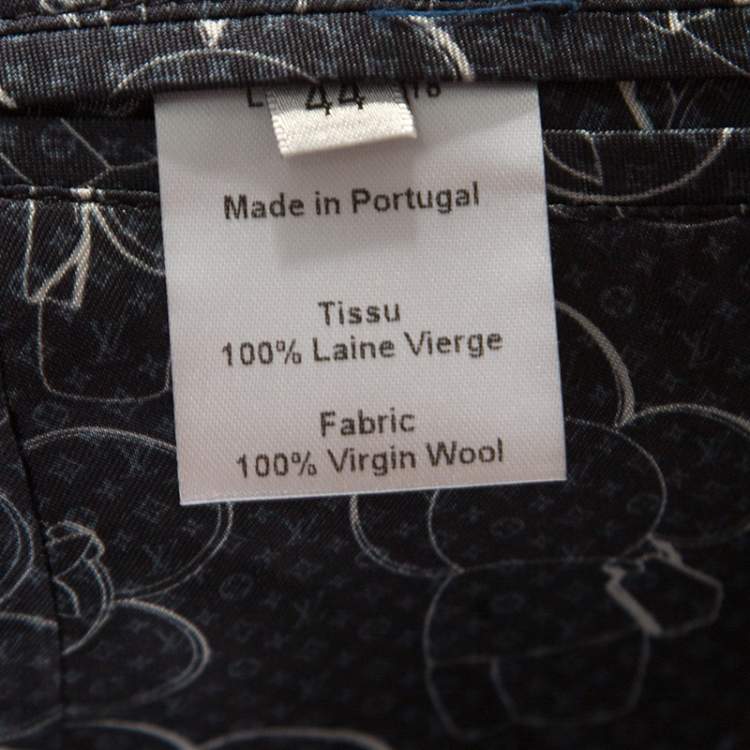 Pre Owned Louis Vuitton Uniforms Navy Blue Wool Slim Blazer XS