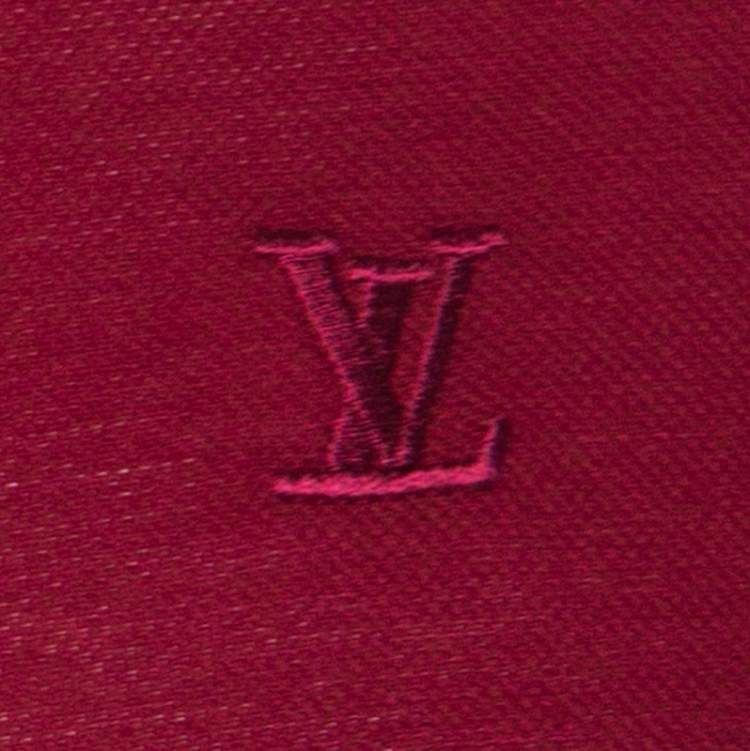 Pre Owned Louis Vuitton Red Cotton Honeycomb Knit Short Sleeve Polo T-Shirt S