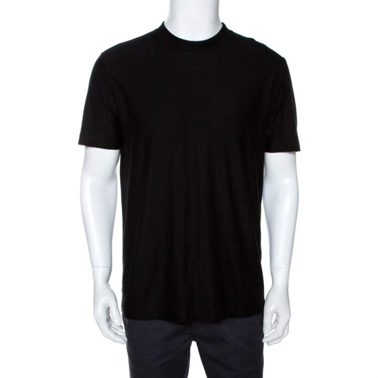 Pre Owned Louis Vuitton Black Cotton & Jacquard Velour Satellite T Shirt M 