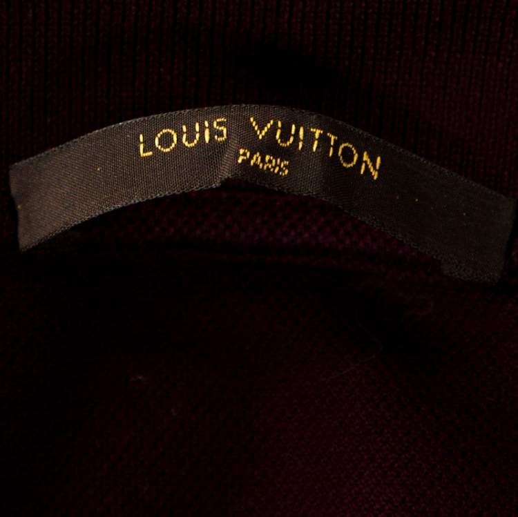 مملوكة مسبقًا Louis Vuitton Wine Cotton Pique Polo T Shirt L 