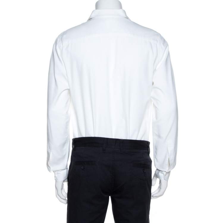 Pre Owned Louis Vuitton White Cotton Long Sleeve Shirt M