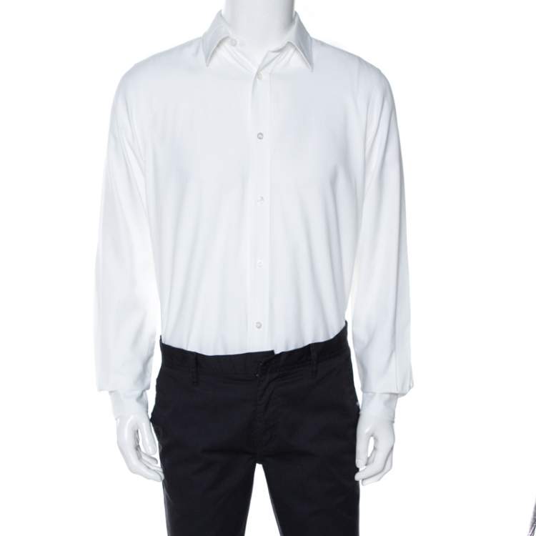 Louis Vuitton Long-sleeved Cotton Shirt White. Size XL