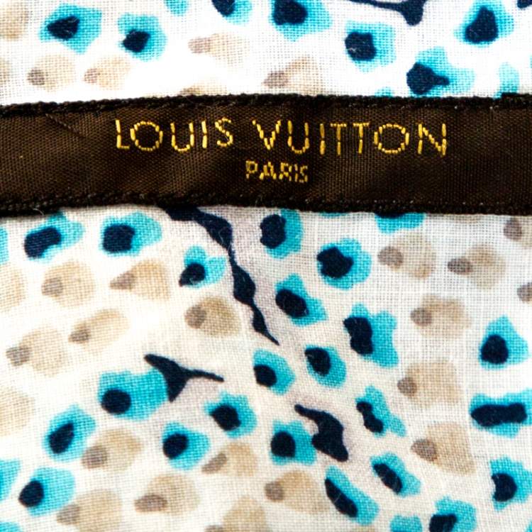 Pre Owned Louis Vuitton White Printed Cotton Blend Long Sleeve Shirt S