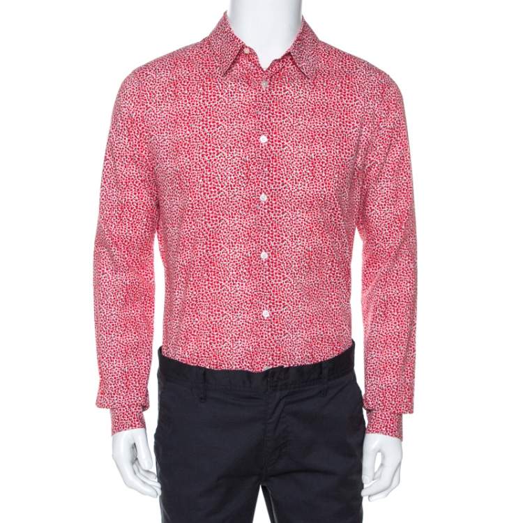 Louis Vuitton Red Printed Cotton Long Sleeve Shirt M Louis Vuitton