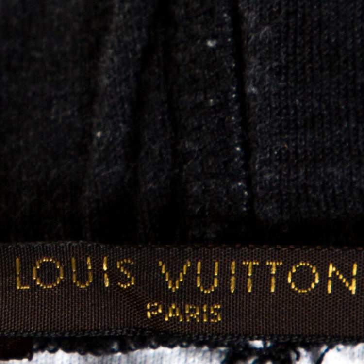 Pre Owned Louis Vuitton Dark Grey Cotton Drawstring Waist Sweatpants S