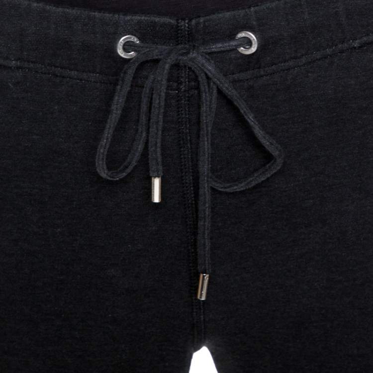 Pre Owned Louis Vuitton Dark Grey Cotton Drawstring Waist Sweatpants S