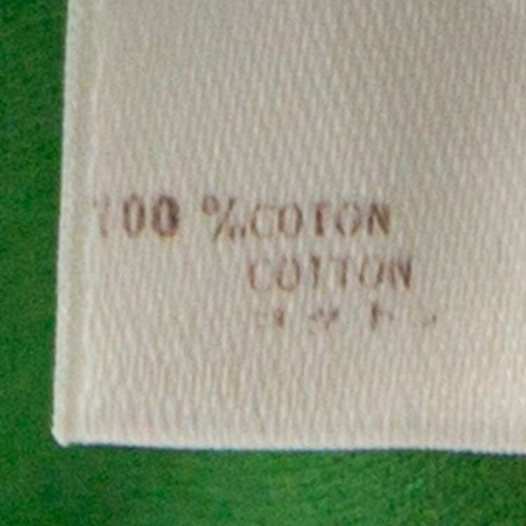 Pre Owned Louis Vuitton Green Cotton Monogram Detail Long Sleeve T-Shirt M