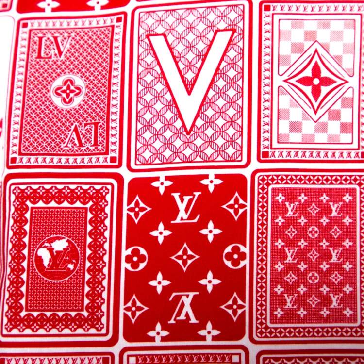 Louis Vuitton Red White Lv Cards Print Cotton Regular Fit Shirt L Louis Vuitton Tlc