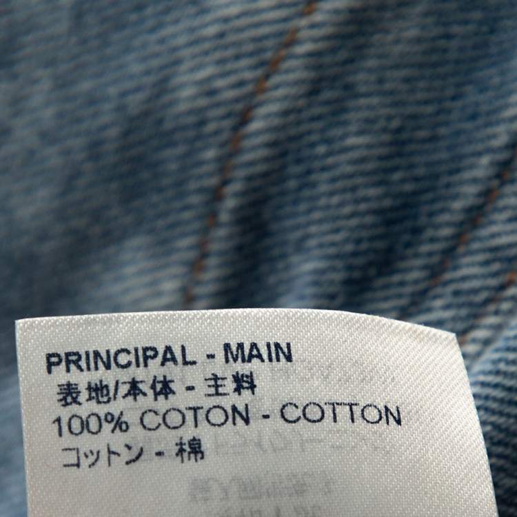 Pre Owned Louis Vuitton Blue Plain Rainbow XIX Denim Jacket M