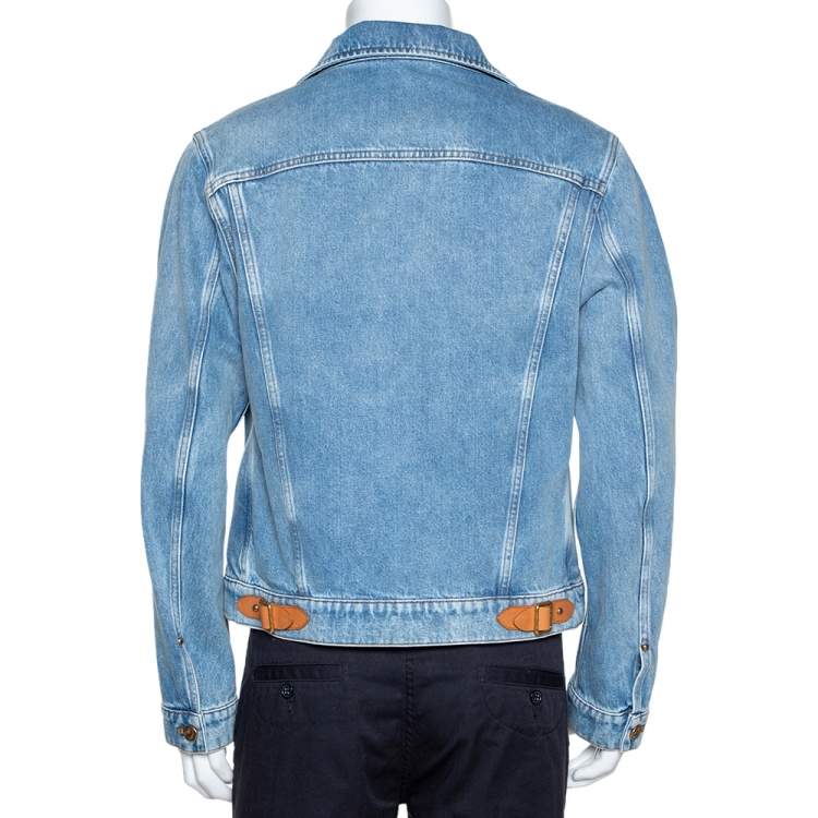 Pre Owned Louis Vuitton Blue Plain Rainbow XIX Denim Jacket M