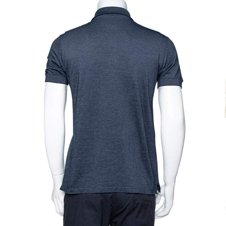 Pre Owned Louis Vuitton Hale Navy Cotton Pique Polo T Shirt M 